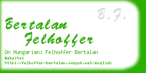 bertalan felhoffer business card